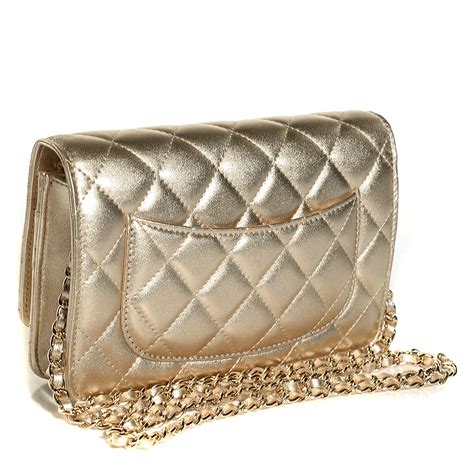 chanel metallic leather wallet on chain|chanel wallet original.